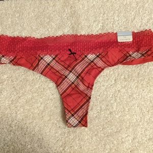 NEW Cacique Lane Bryant Red Plaid Thong 14/16